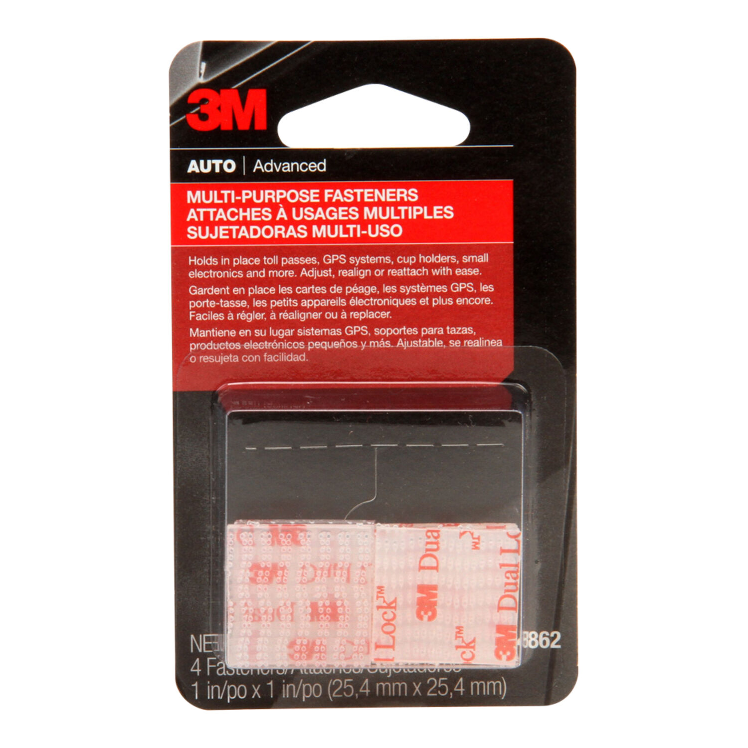 3M Recl Fasteners 1X1 Inch – 4 Pk