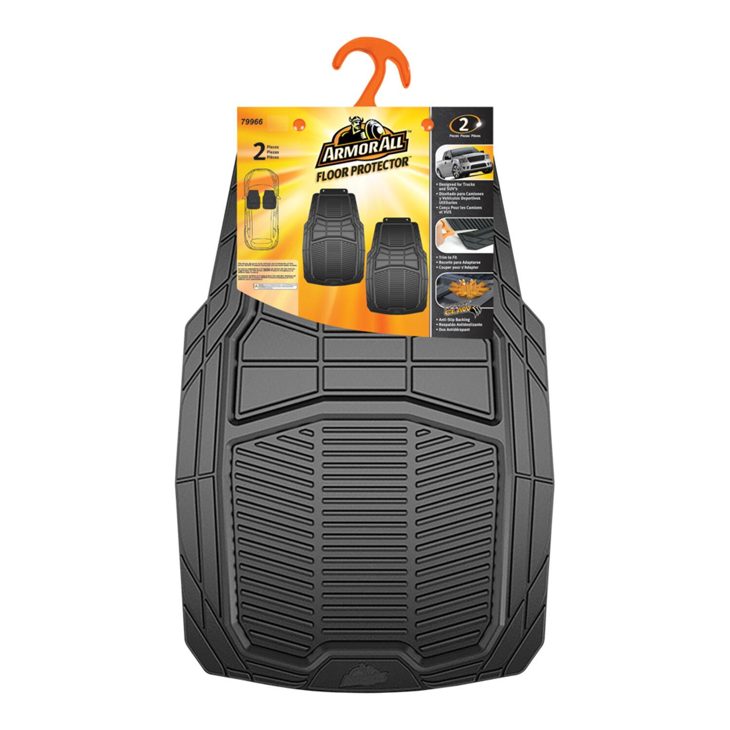 Armor All Rubber Value Floor Mats, Black - 2 PC