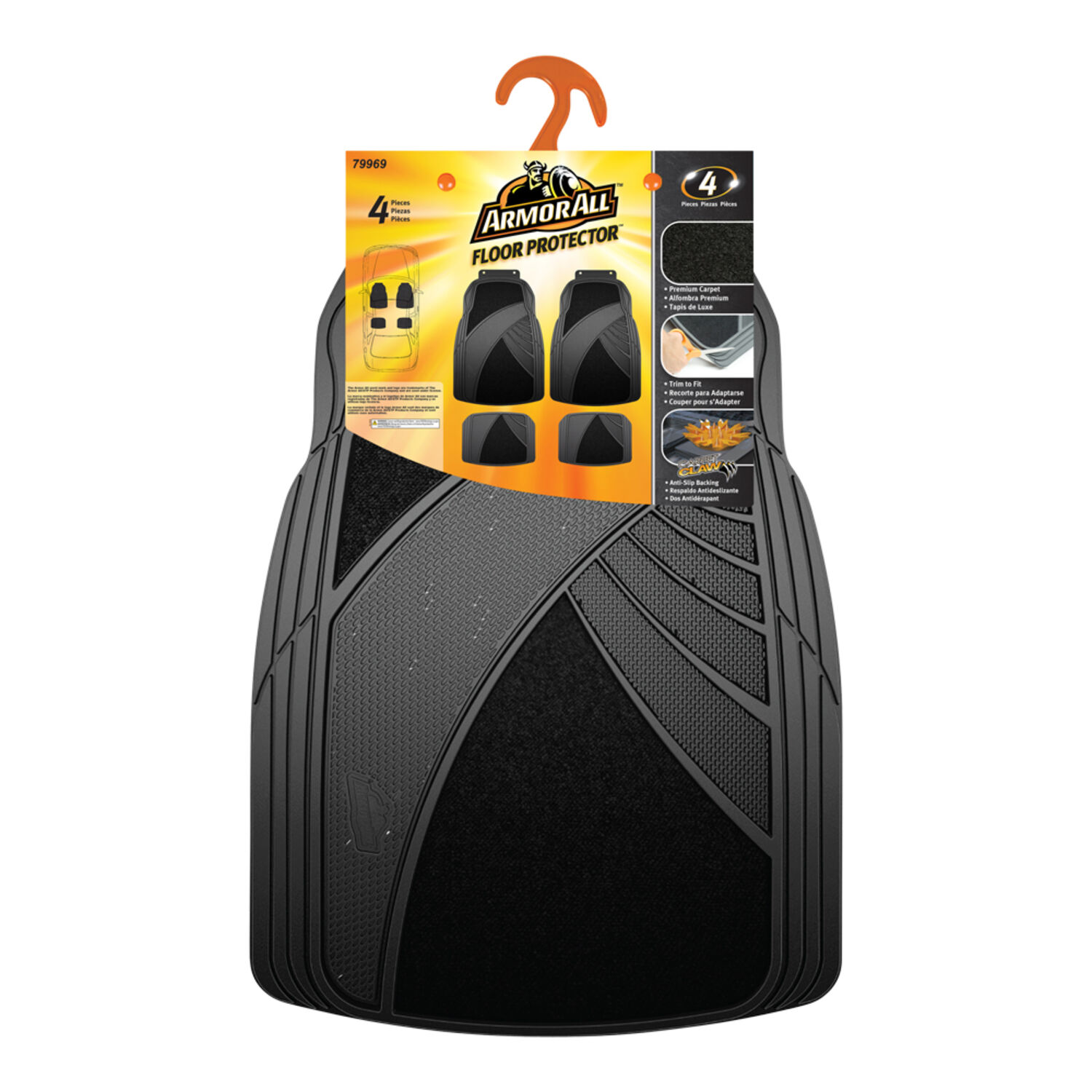 Armor All Rubber/Carpet Floor Mats, Black - 4 PC