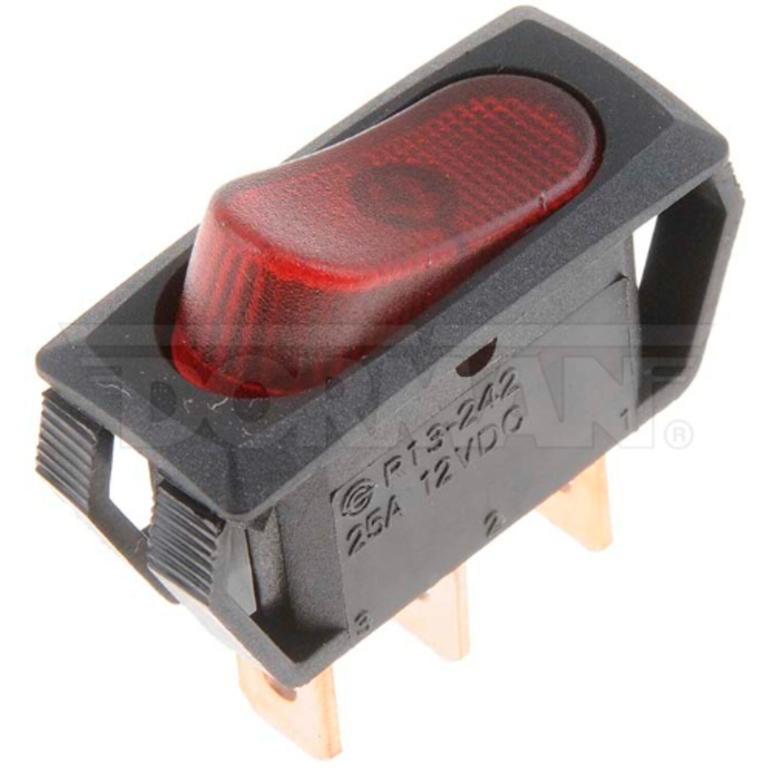 Rectangle Rocker Switch Long Toggle Dorman Black Body/Red Rectangle Rocker Switch - 1 Count